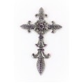 7003SIL-PUR PURPLE CRYSTAL / SILVER WALL CROSS / W FDL DESIGN